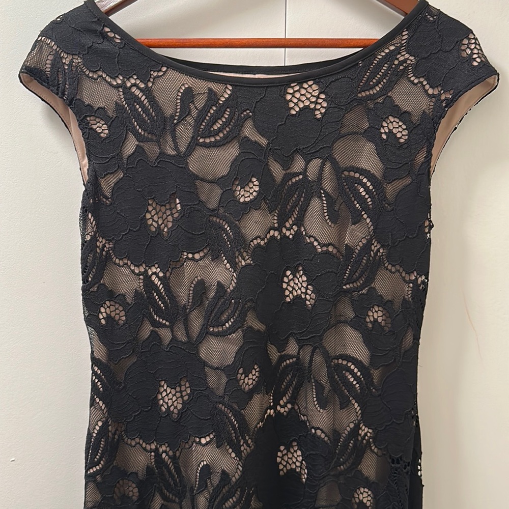 Black floral lace dress